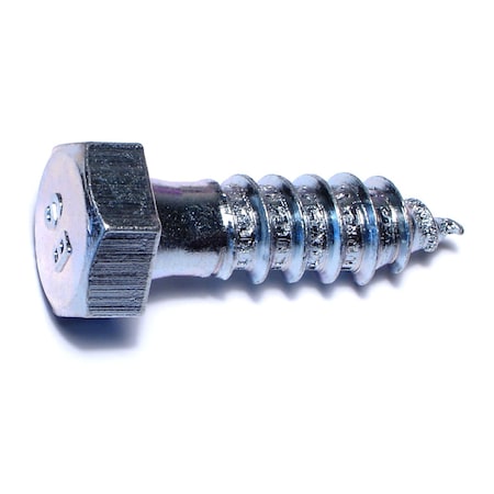 Midwest Fastener Lag Screw, 1/2 in, 1-1/2 in, Steel, Zinc Plated Hex Hex Drive, 50 PK 01329